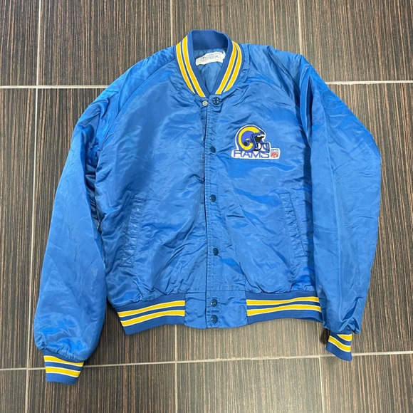 LA Rams Satin Varsity Jacket Vintage Chalk Line